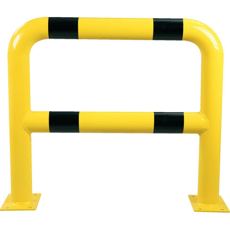 K.57 Schutzbügel mit Knieholm,255mm,z.Aufdüb.,gelb/schwarz,Stahl,Ø76mm,750x650mm