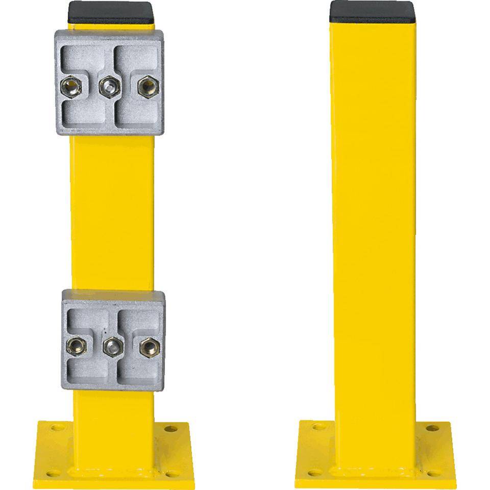 Standpfosten, kunststoffbeschichtet, Innenbereich, gelb, Stahl, 465x80x80mm