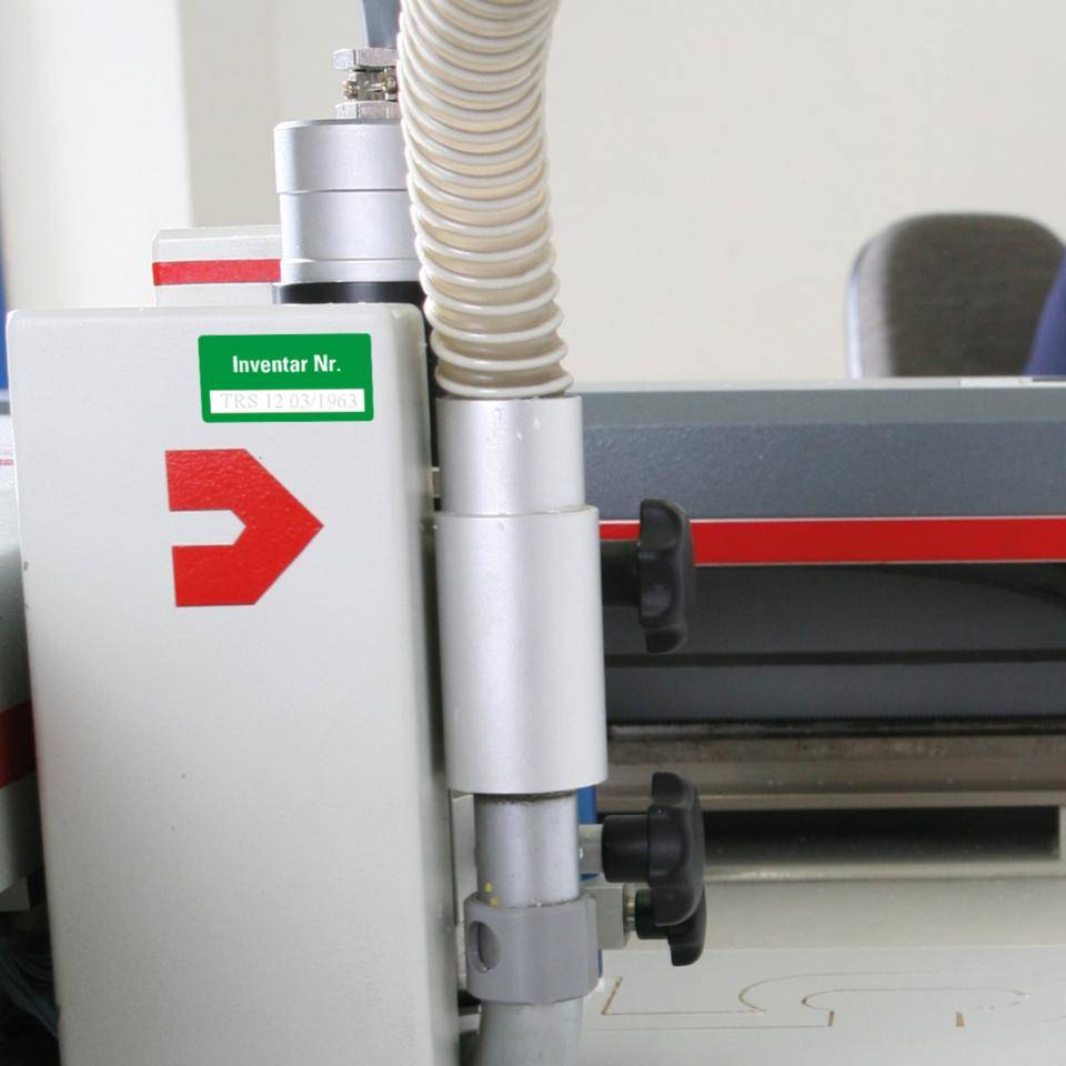 Inventaretikett Inventar Nr., grün, 3M Scotchcal, Klappkaschierung, 40x20mm, 8/Bogen