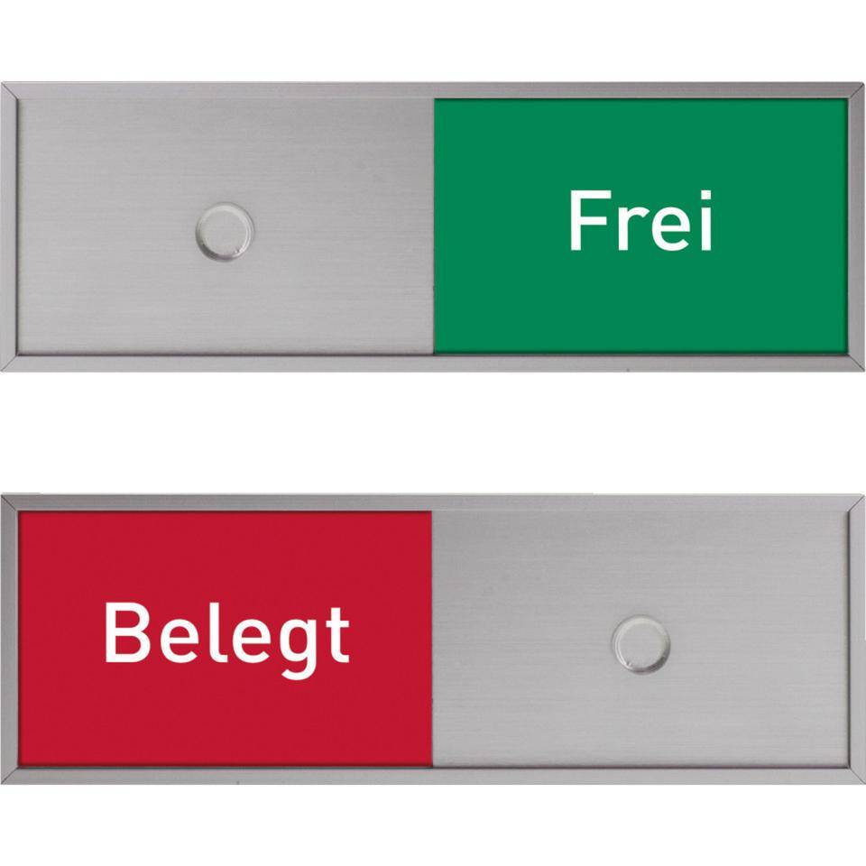 Anzeige Frei-Belegt, für Türschild Madrid, silber, Aluminium, 151x50,5mm