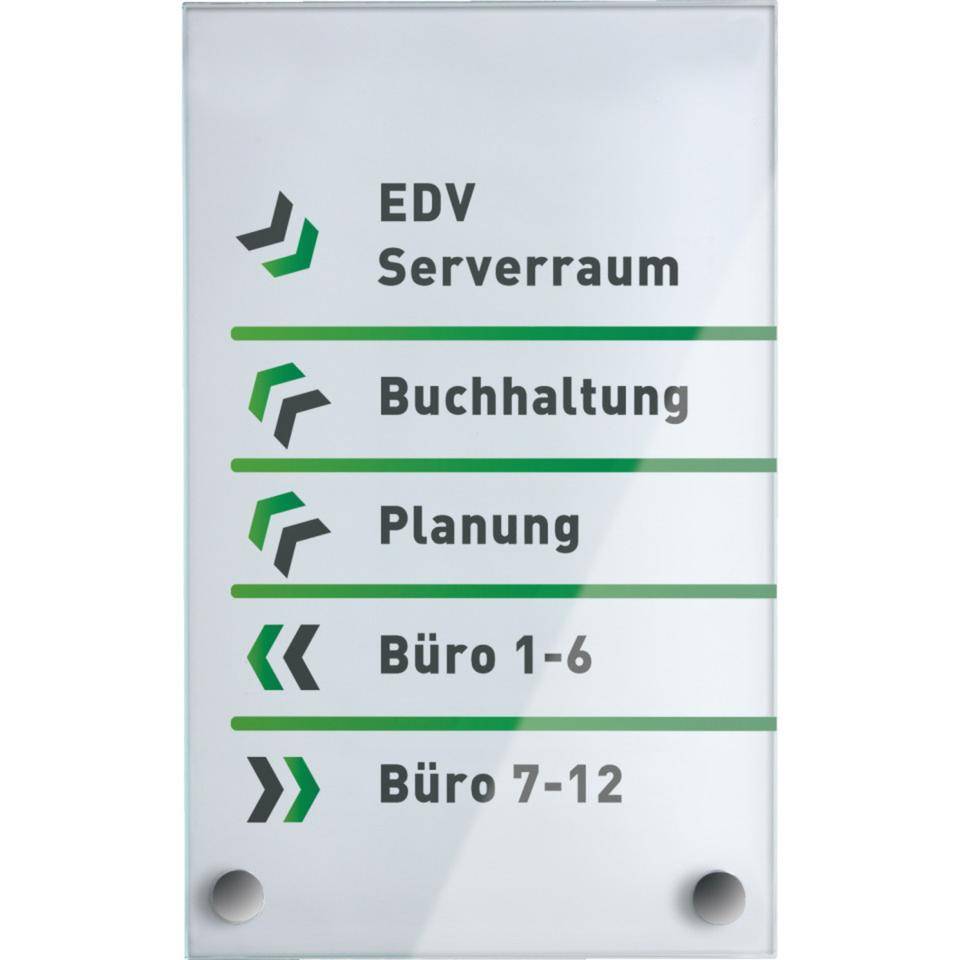 Raumschild Galerie, ESG-Glas, 100x160mm, Lieferung inkl. Befestigungsmaterial