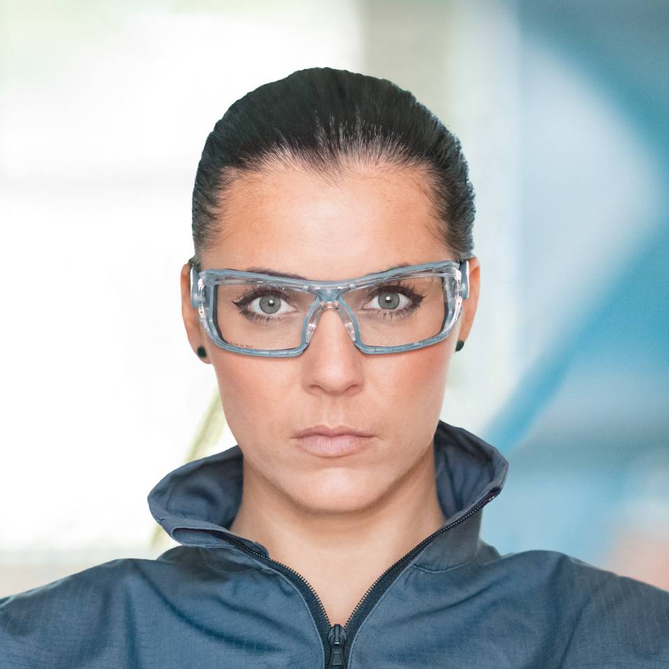 INFIELD Schutzbrille Milor, EN 166, blau/grau, farblose PC-Scheibe, 35g