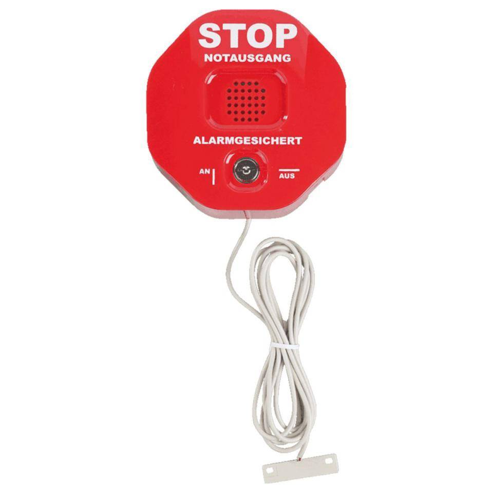 Exit-Stop Maxi, für Fenster und Türen, netzunabhängig, 97dB, 136x136x50mm