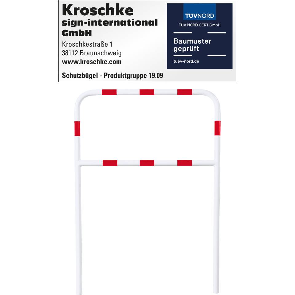 K.57 Laderampenschutzbügel,rot/weiß,feuerverzinkter Stahl,1400x1000mm
