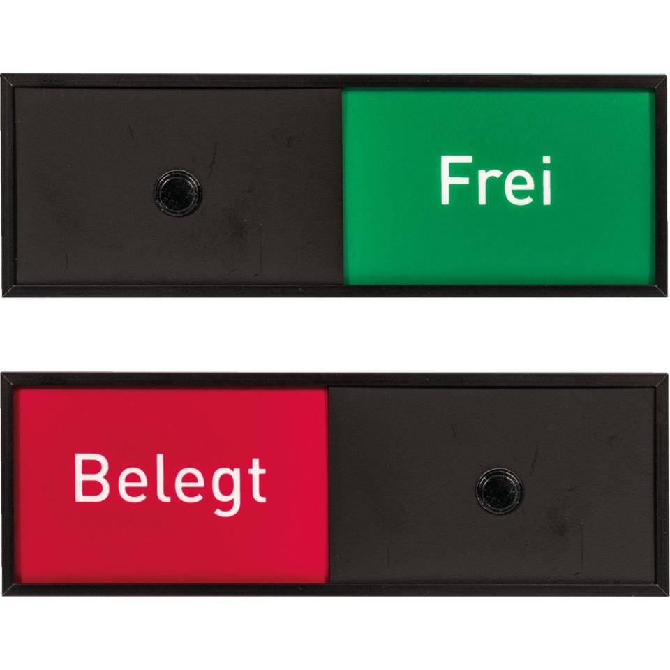 Anzeige Frei-Belegt, für Türschild Madrid, schwarz, Aluminium, 150,5x50,5mm