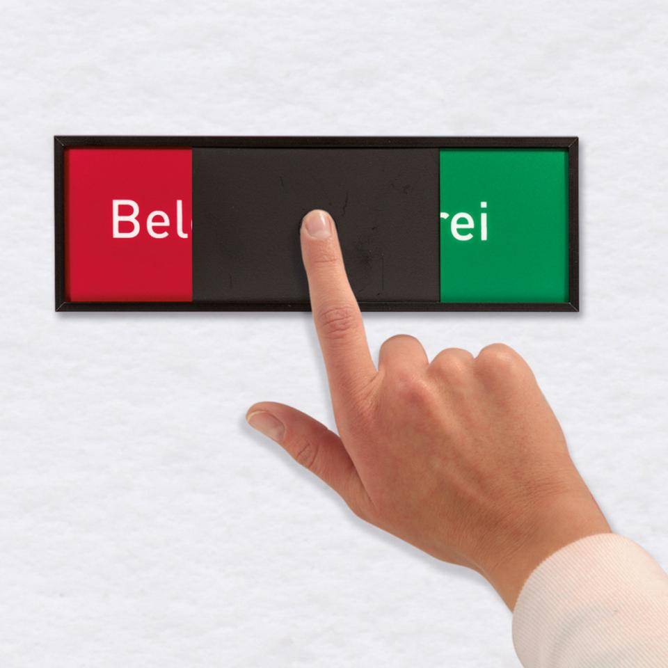 Anzeige Frei-Belegt, für Türschild Madrid, schwarz, Aluminium, 150,5x50,5mm