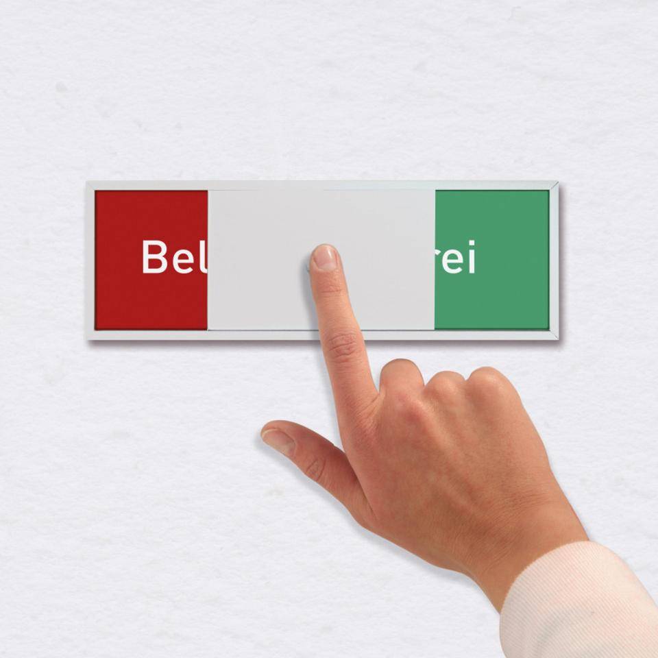 Anzeige Frei-Belegt, für Türschild Madrid, weiß, Aluminium, 150,5x50,5mm