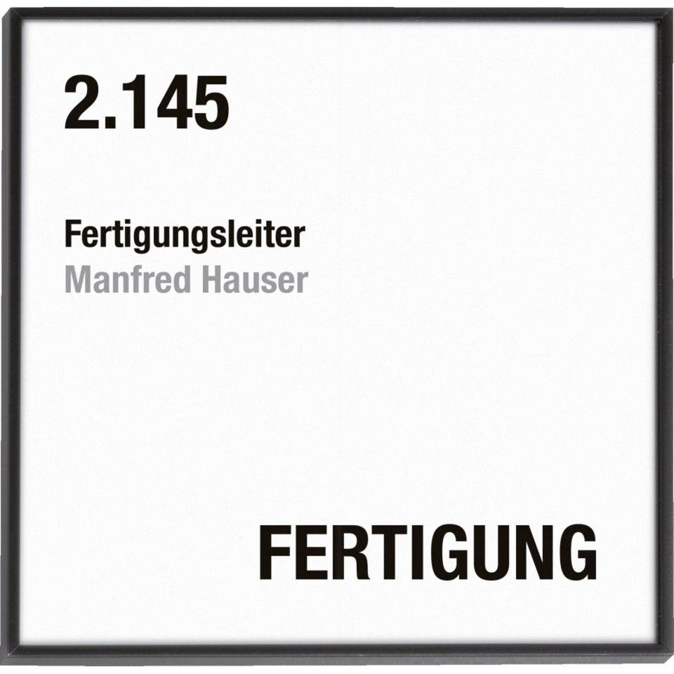 Türschild Madrid, schwarz, Aluminium, 150,5x150,5mm, inkl. Befestigungsmaterial