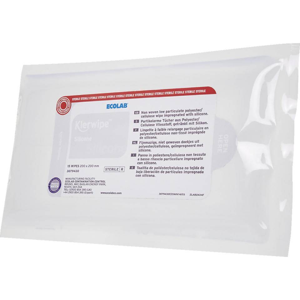 ECOLAB Moppwischtuch Klerwipe CR Sterile Silicone, 200x200mm, 300/VE