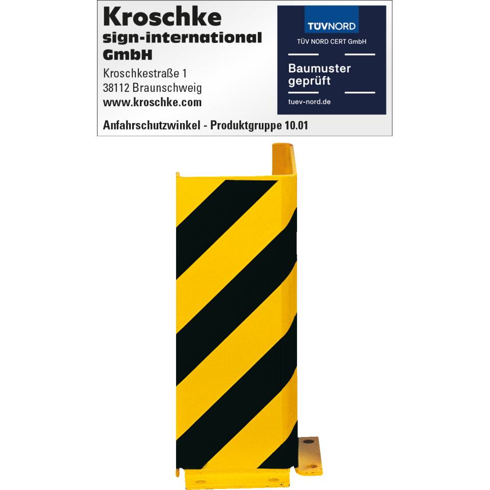 K.57 Anfahrschutzprofil,L-Form,zum Aufdübeln,gelb pulverbeschichtet,160x400x6mm
