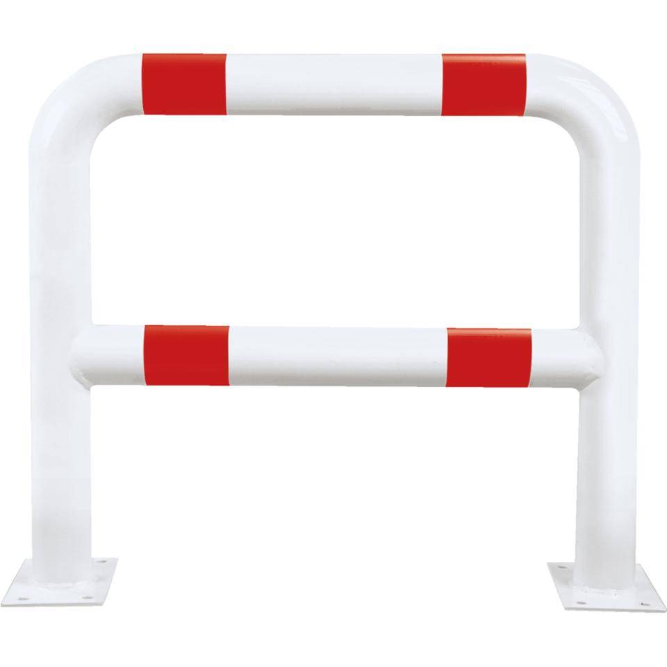 K.57 Schutzbügel mit Knieholm,255mm,zum Aufdübeln,rot/weiß,Stahl,Ø76mm,750x650mm