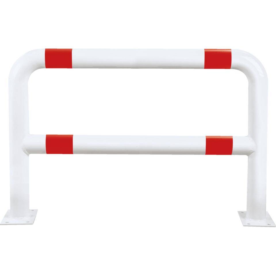 K.57 Schutzbügel mit Knieholm,255mm,z.Aufdübeln,rot/weiß,Stahl,Ø76mm,1000x650mm