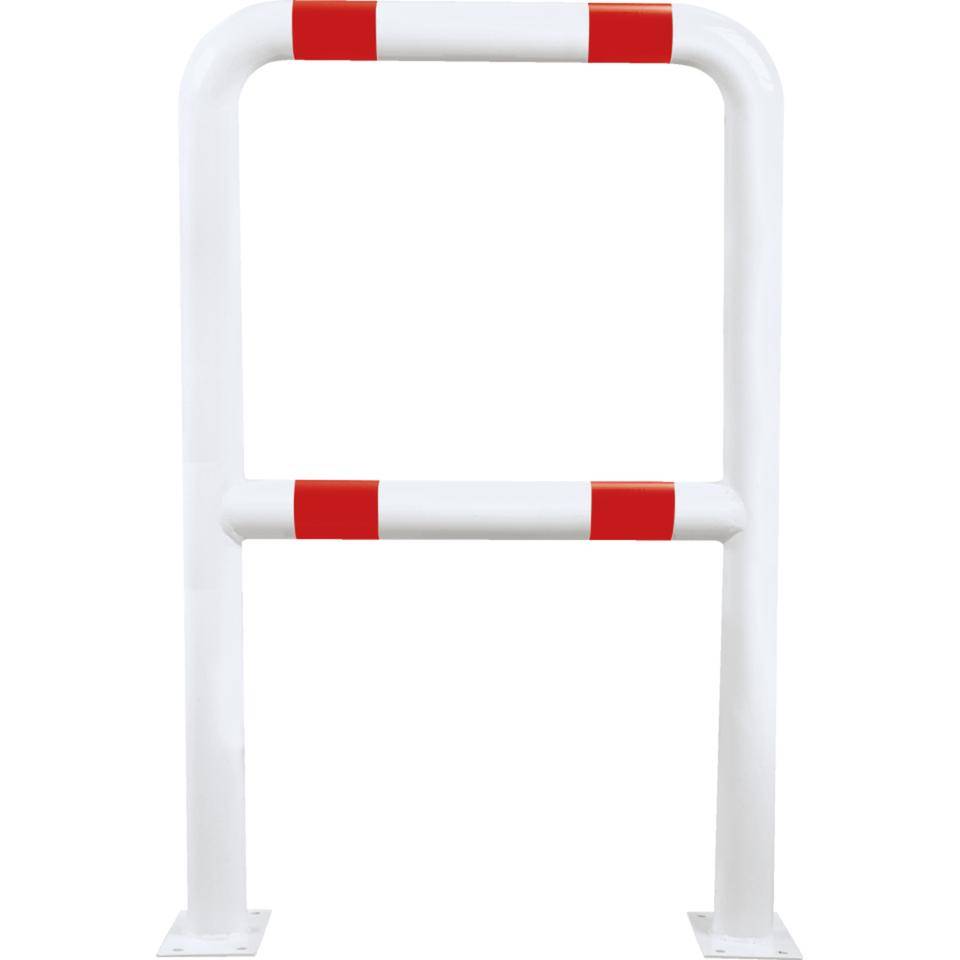 K.57 Schutzbügel mit Knieholm,500mm,z.Aufdübeln,rot/weiß,Stahl,Ø76mm,750x1150mm