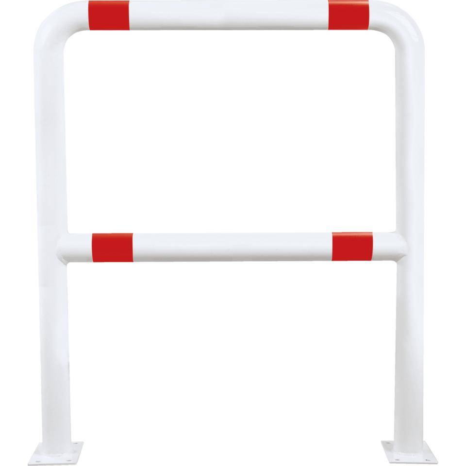 K.57 Schutzbügel mit Knieholm,500mm,z.Aufdübeln,rot/weiß,Stahl,Ø76mm,1000x1150mm