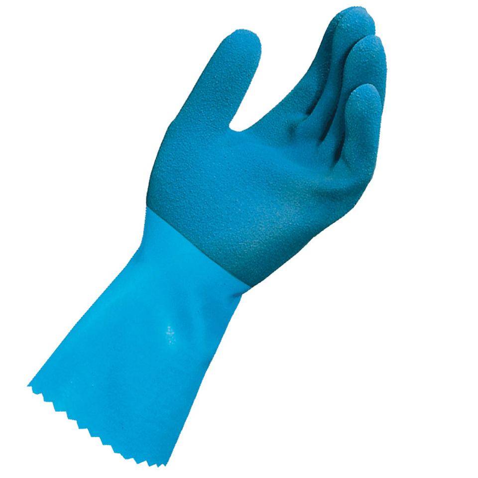 MAPA Schutzhandschuh Jersette 301, Kat.III, blau, Naturlatex, 310mm, Größe 9
