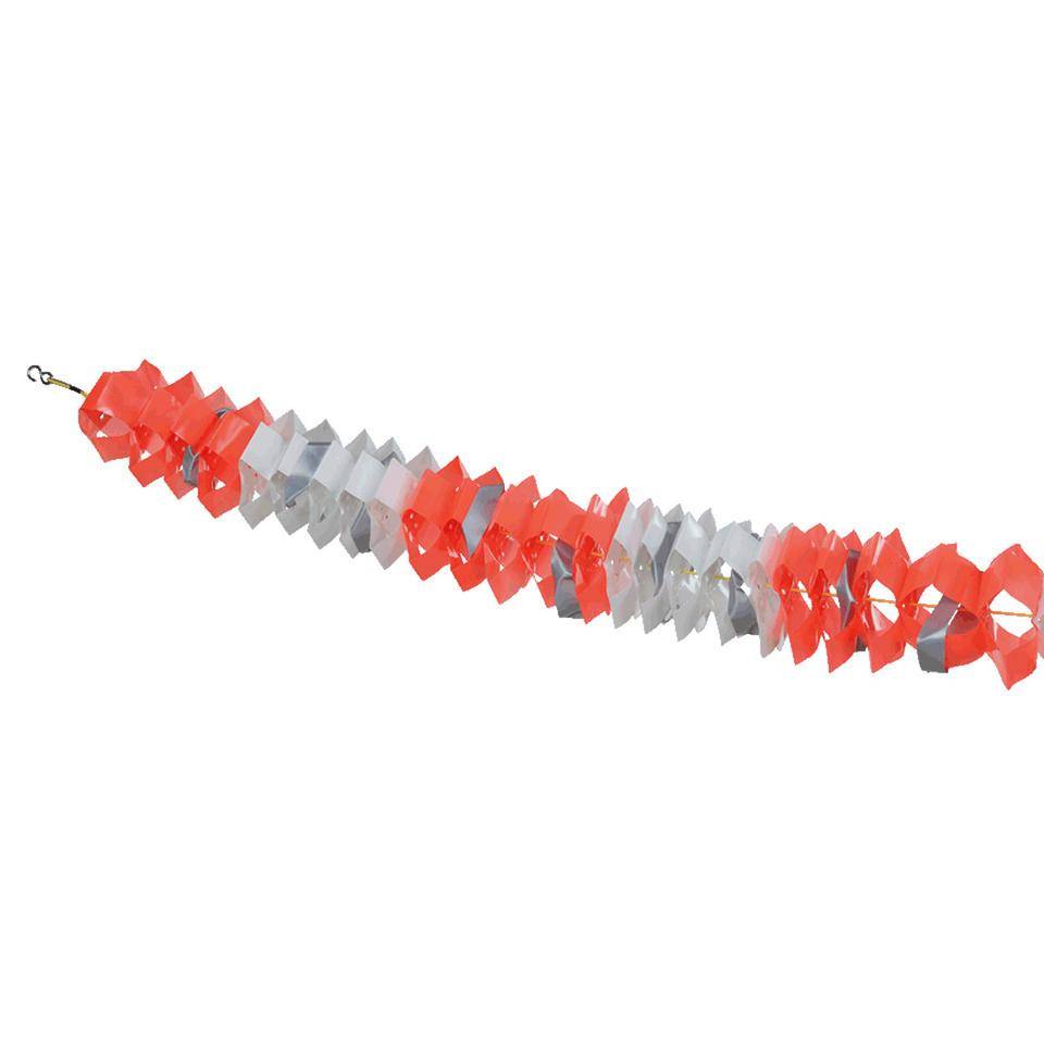 Absperrgirlande mit Reflexbändern, rot/weiß, Kunststoff, Länge 6m