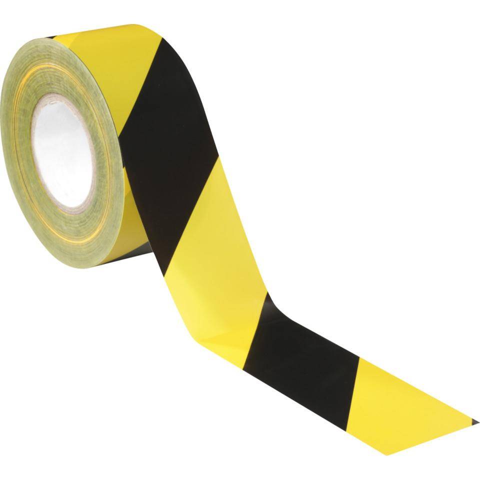 K.57 Absperrband, gelb/schwarz schraffiert, Polyethylen, 75mm, 500m/Rolle