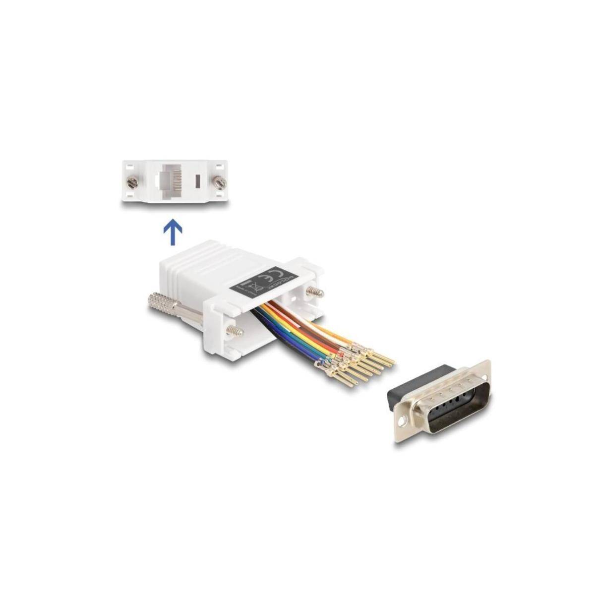 67108 - D-Sub 15 Pin Stecker zu RJ45 Buchse Montagesatz weiß