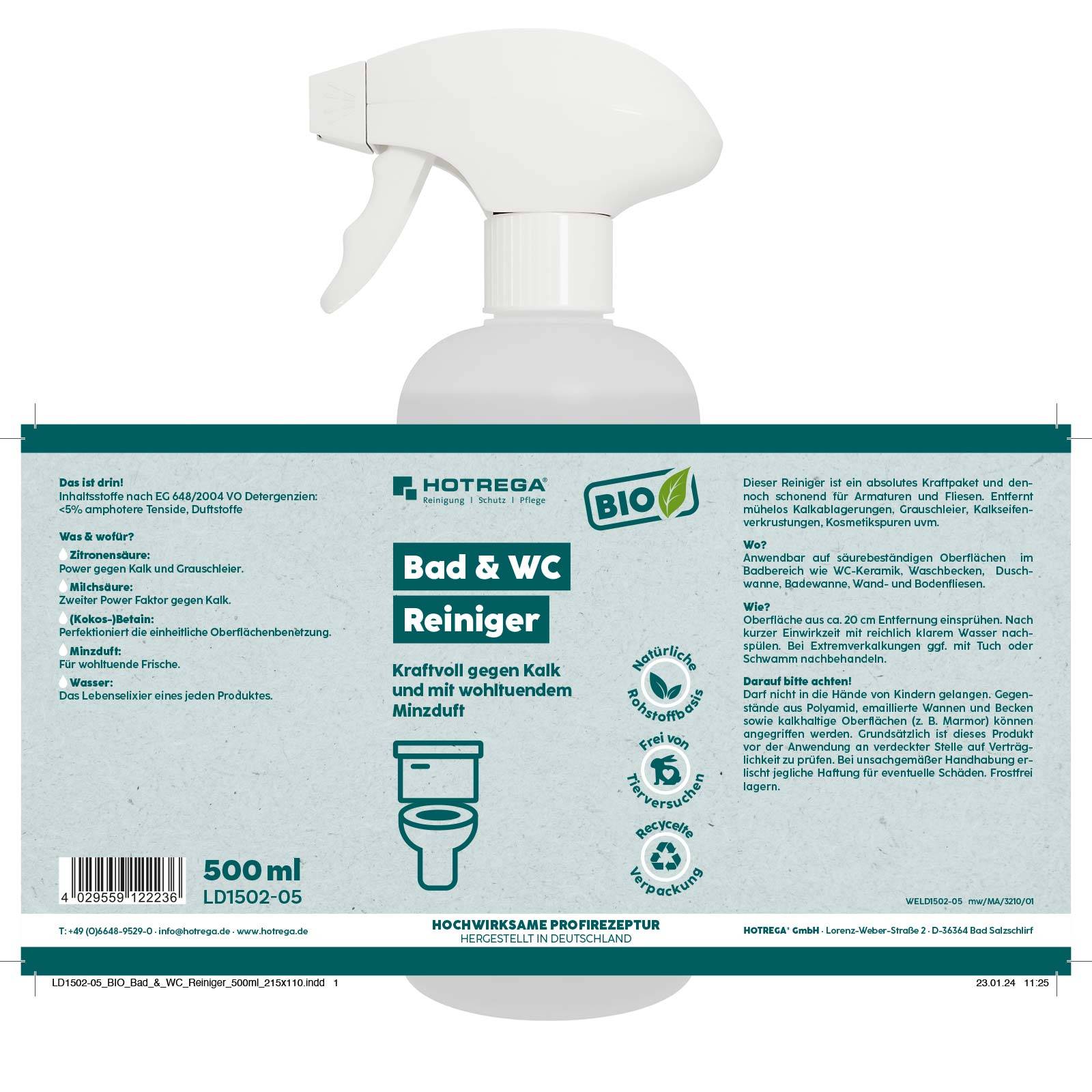 HOTREGA BIO Bad- und WC-Reiniger 500ml