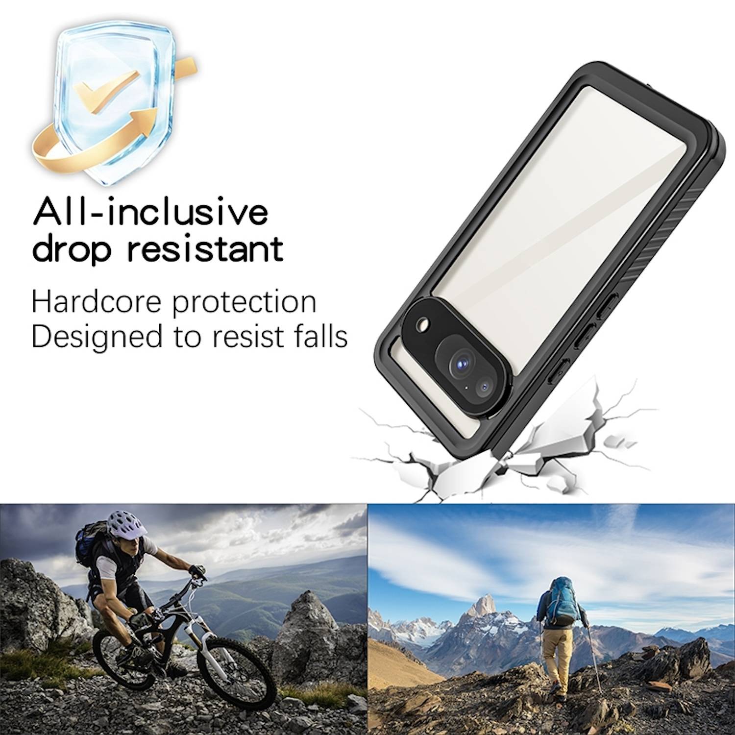 Für Google Pixel 9 360 Grad Full Body Wasserdichte Schutz Hülle Tasche