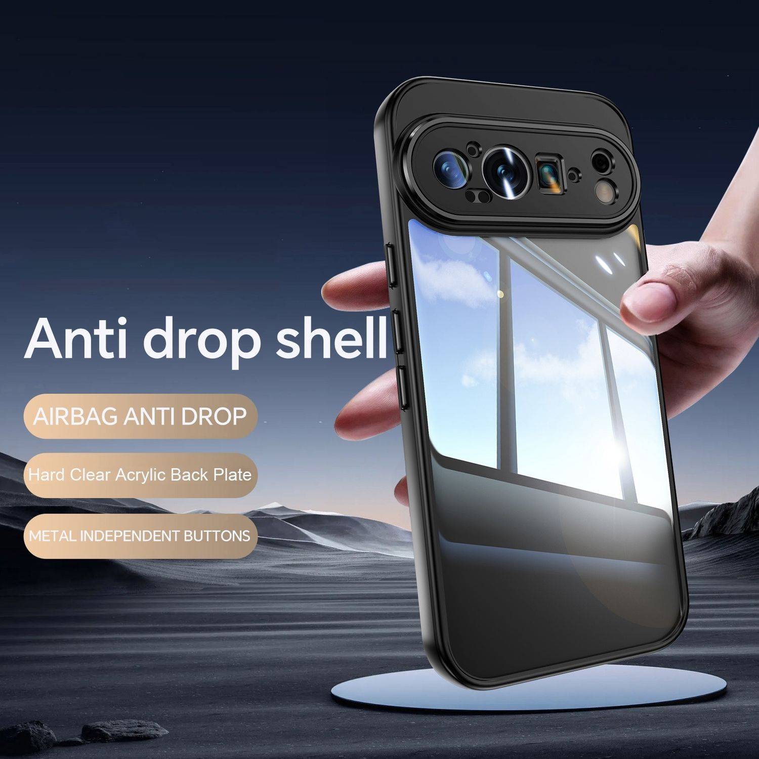 Für Google Pixel 9 Pro XL Acryl Hybrid TPU Armor Stoßfeste Handy Hülle