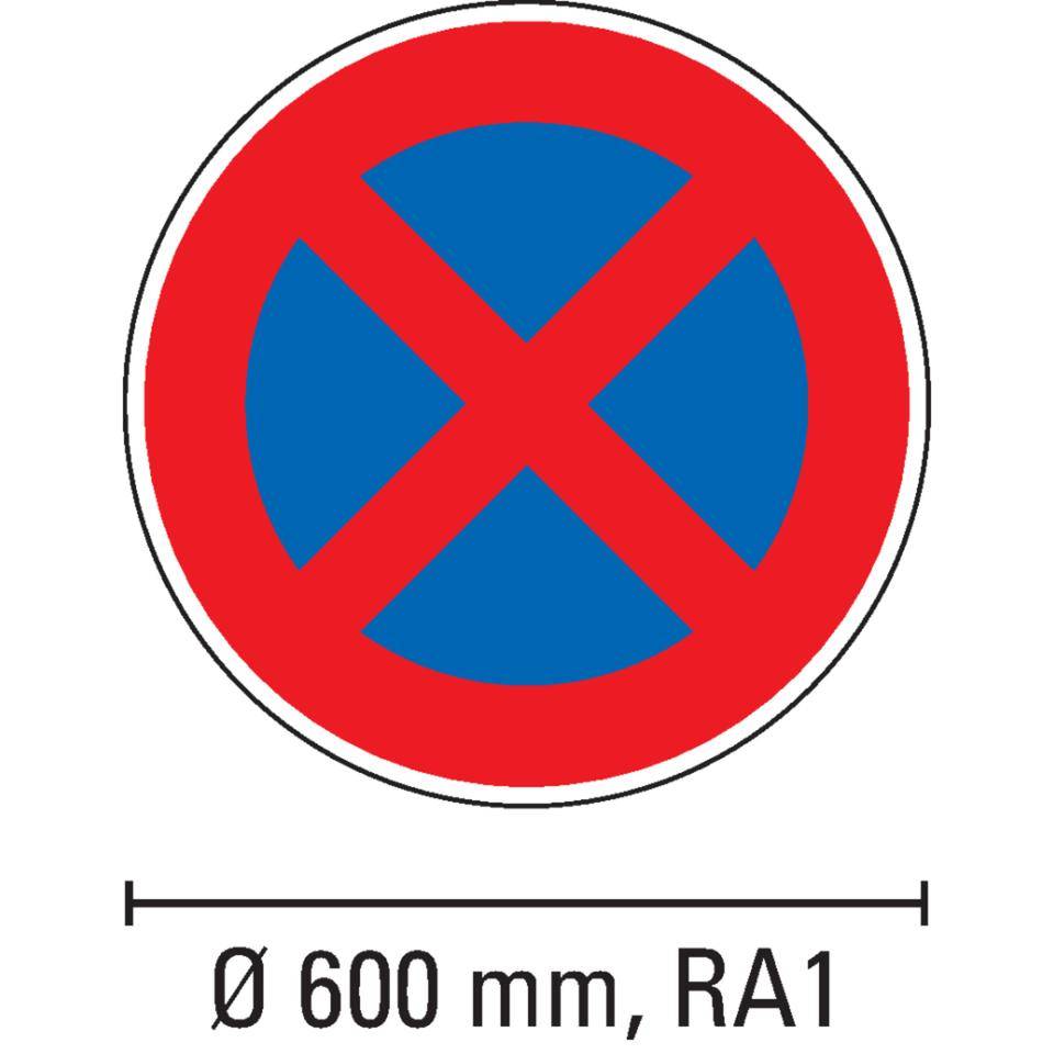 Verkehrszeichen Absolutes Haltverbot, Nr.283, Aluminium RA1, reflektierend, Ø 600mm, DIN 67520, nach StVO
