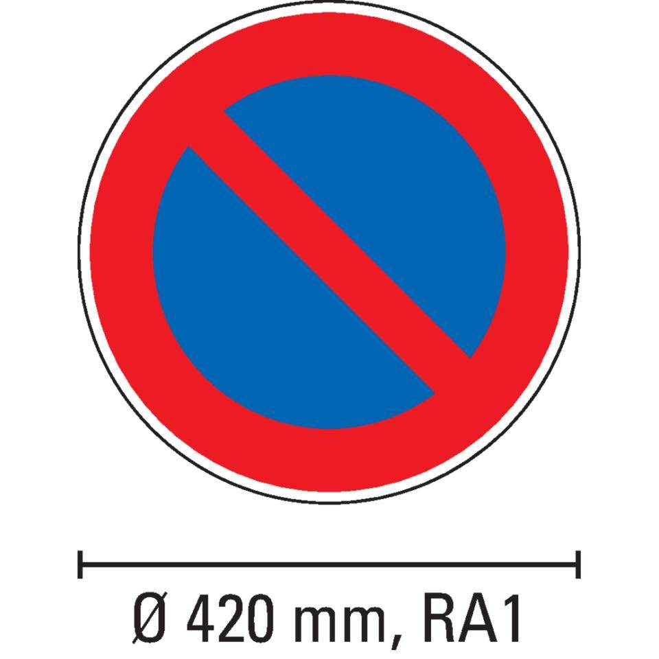 Verkehrszeichen Eingeschränktes Haltverbot, Nr.286, Aluminium RA1, reflektierend, Ø420mm, DIN 67520, nach StVO