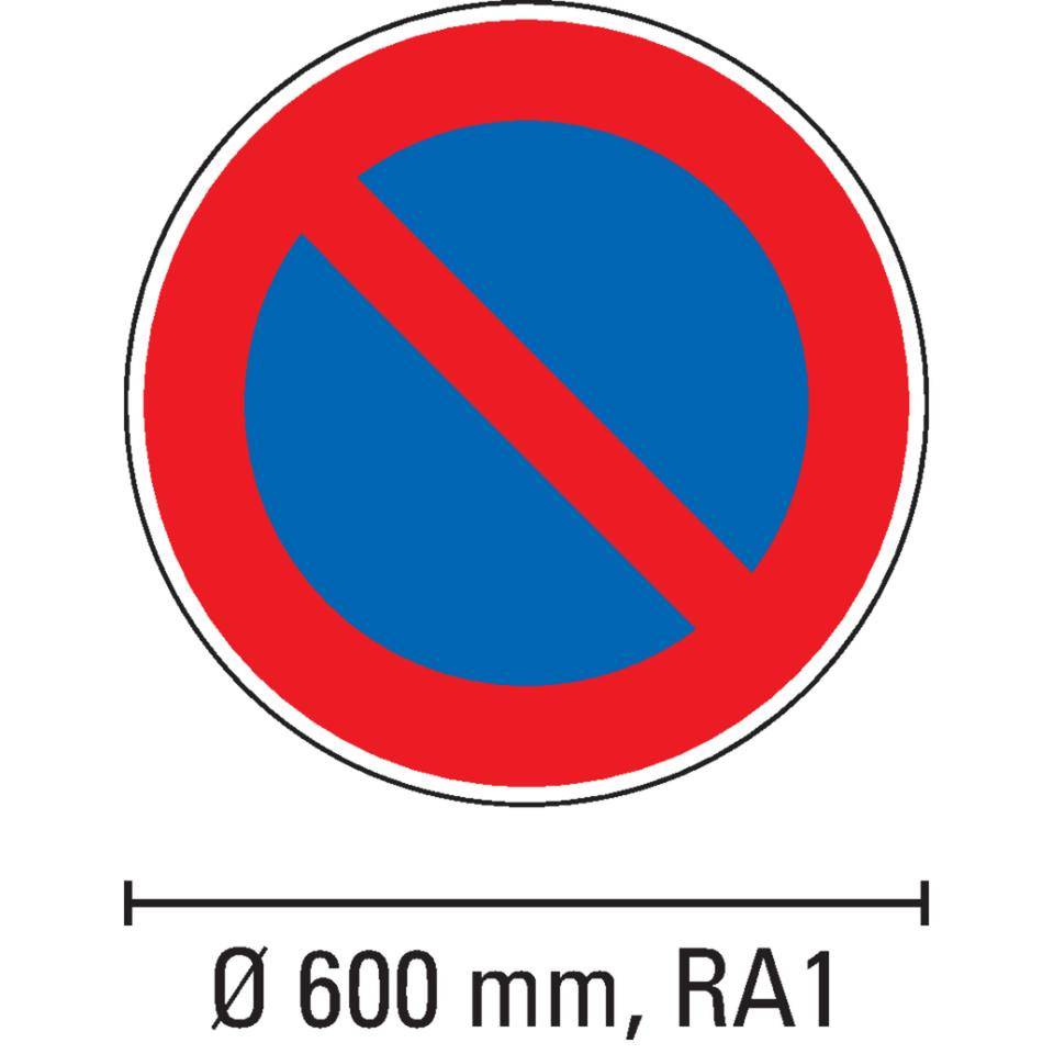 Verkehrszeichen Eingeschränktes Haltverbot, Nr.286, Aluminium RA1, reflektierend, Ø600mm, DIN 67520, nach StVO