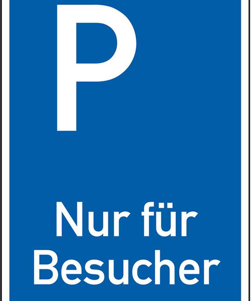 Parkplatzschild Nur für Besucher, Aluminium RA0, reflektierend, 600x900mm, DIN 67520, nach StVO