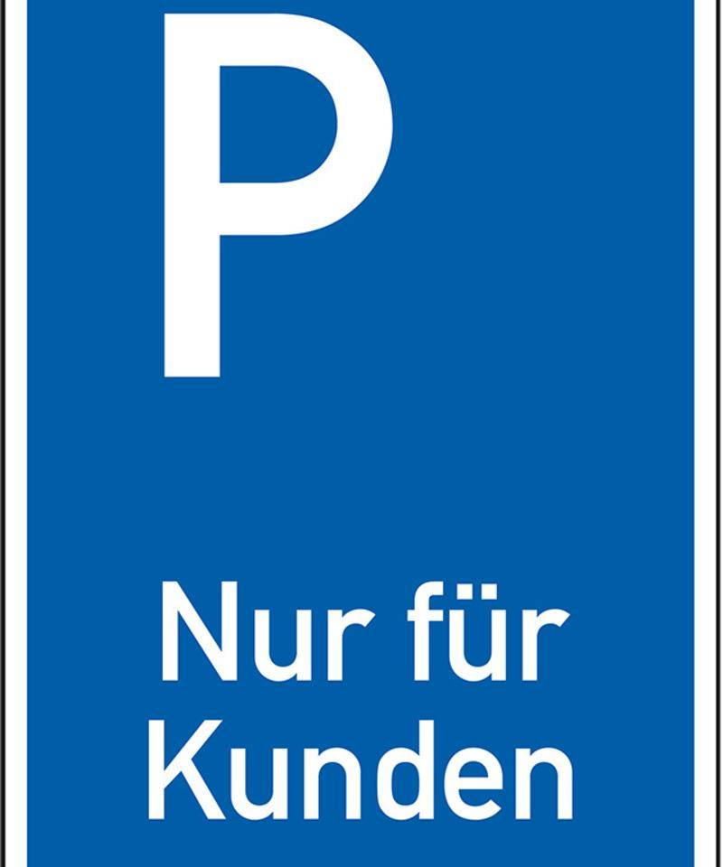 Parkplatzschild Nur für Kunden, Aluminium RA0, reflektierend, 600x900mm, DIN 67520, nach StVO