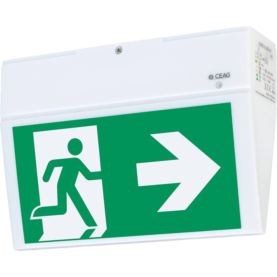 CEAG Leuchte EURO X LED AT, inkl.4 Piktos Notausgang oben, unten, rechts und links