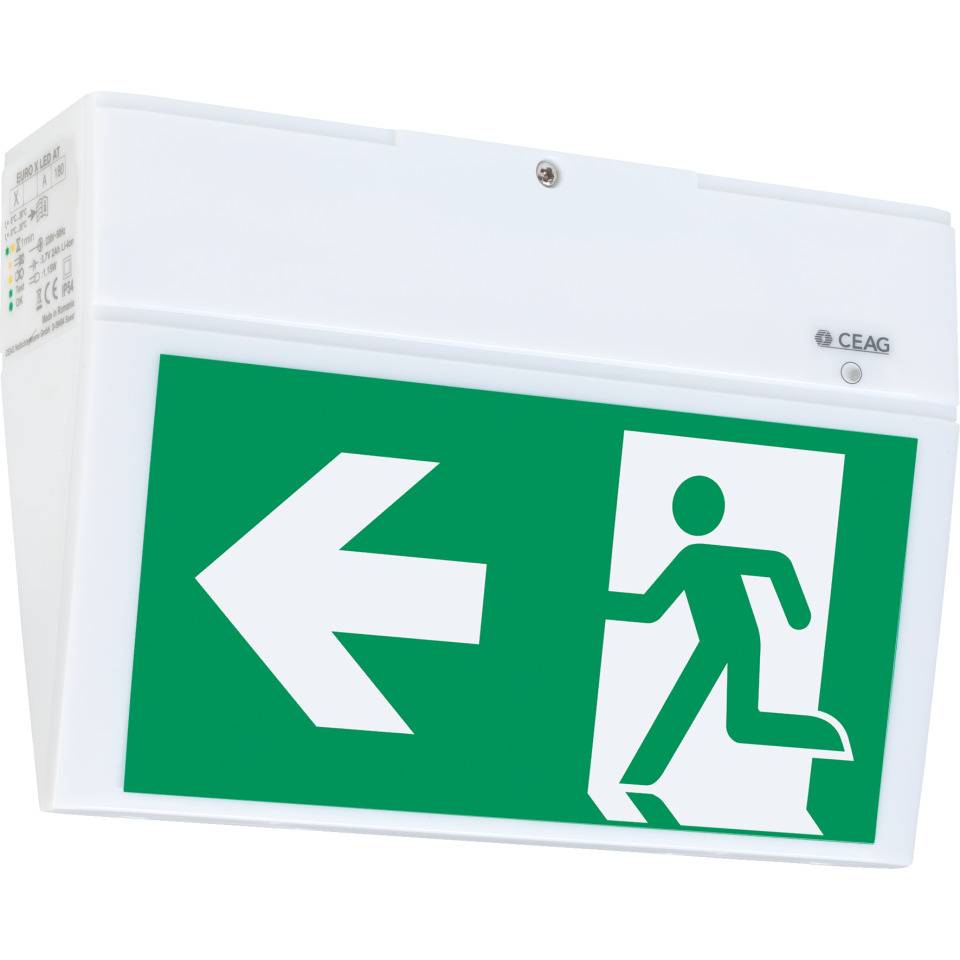 CEAG Leuchte EURO X LED AT, inkl.4 Piktos Notausgang oben, unten, rechts und links