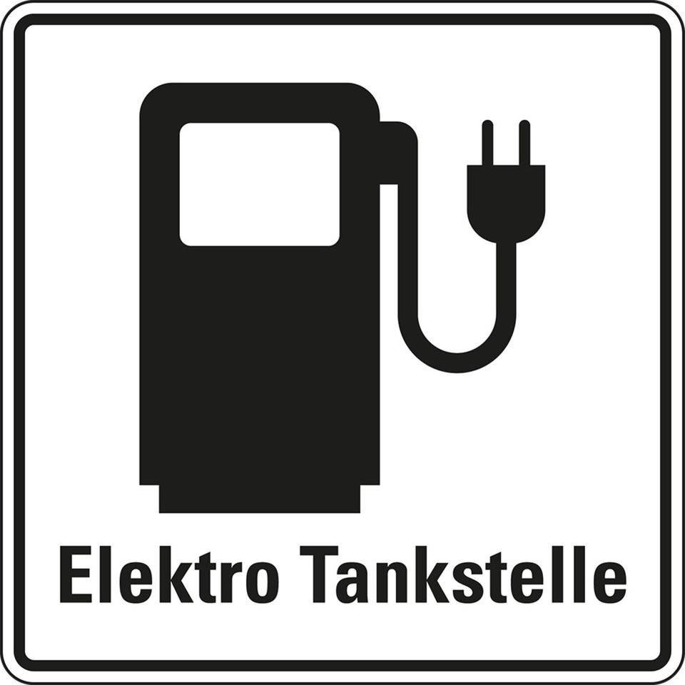 Hinweisschild Elektro Tankstelle, Aluminium RA0, reflektierend, 600x600mm