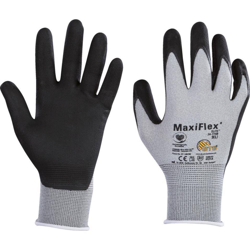 ATG ESD-Schutzhandschuh MaxiFlex® Elite™, Kat.II, Mischgewebe, 225mm, Größe 8