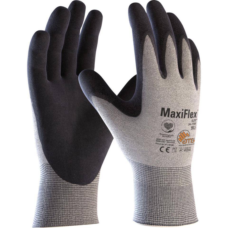 ATG ESD-Schutzhandschuh MaxiFlex® Elite™, Kat.II, Mischgewebe, 225mm, Größe 8