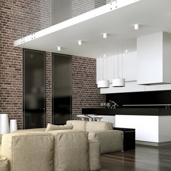 Spectrum LED Chloe TUBA GU10 Aufbauleuchte weiß & Gold Deckenleuchte IP20 max. 10W rund