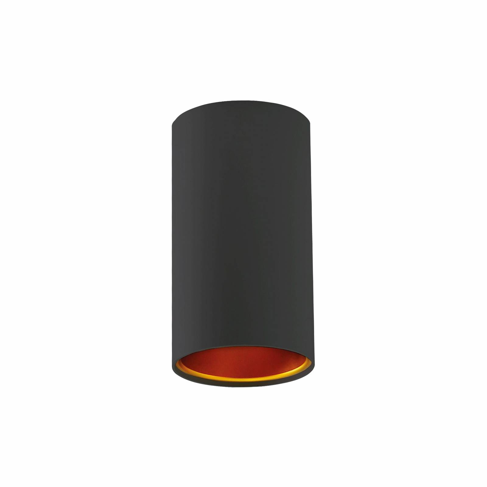 Spectrum LED Chloe TUBA GU10 Aufbauleuchte schwarz & Gold Deckenleuchte IP20 max. 10W rund