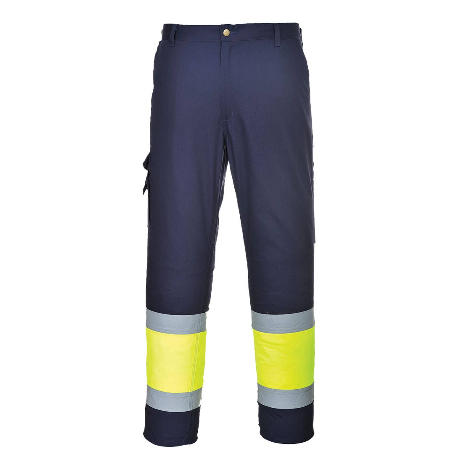 Portwest® E049 HiVis Warnschutz Kontrast Service Bundhose EN ISO 20471 Klasse 1 Gelb/Marine Größe:S