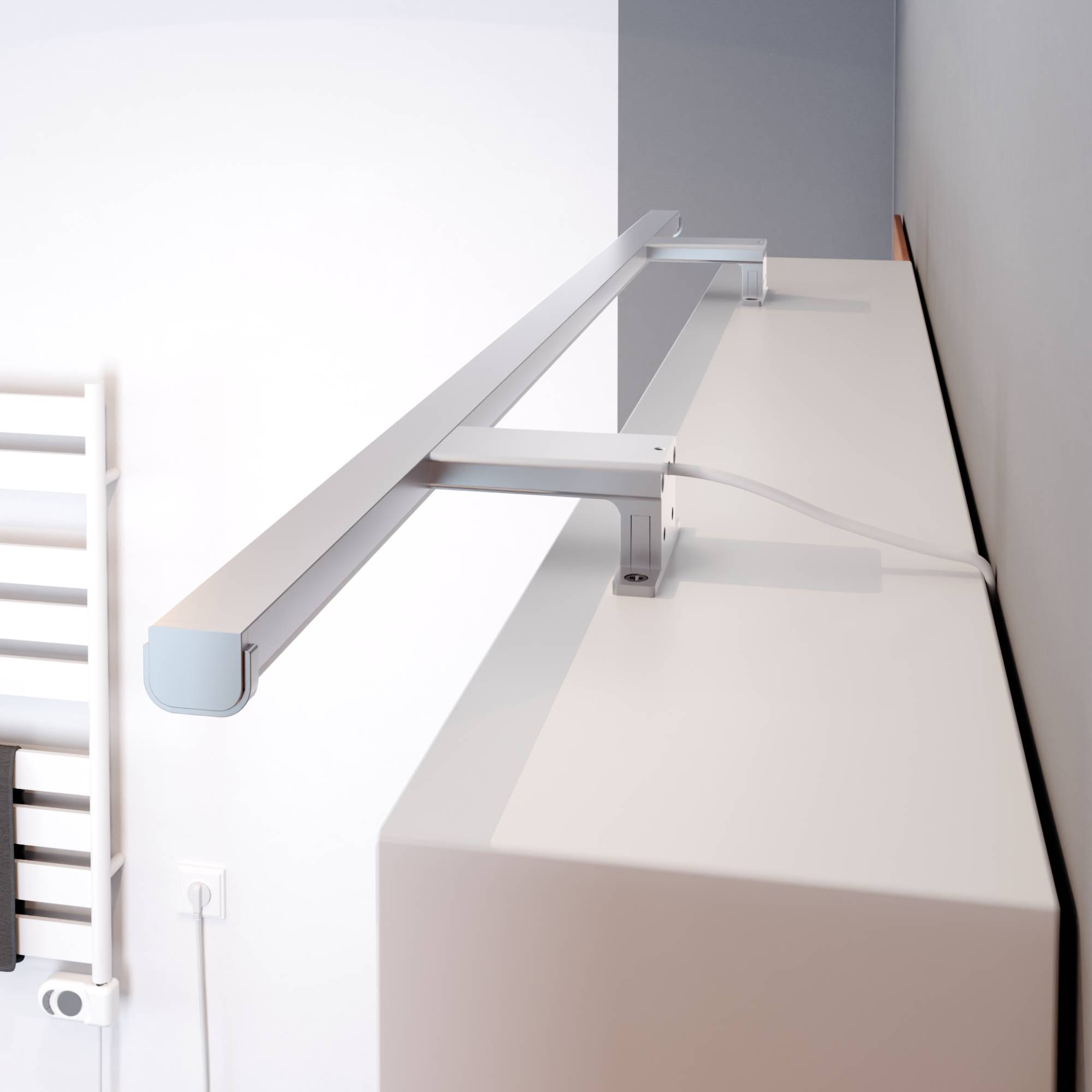 kalb Lumenia, LED Spiegelleuchte, LED Badezimmerleuchte, 100cm Spiegellampe, IP44, chrom, Spiegel & Schrankmontage, energiesparend, blendfrei