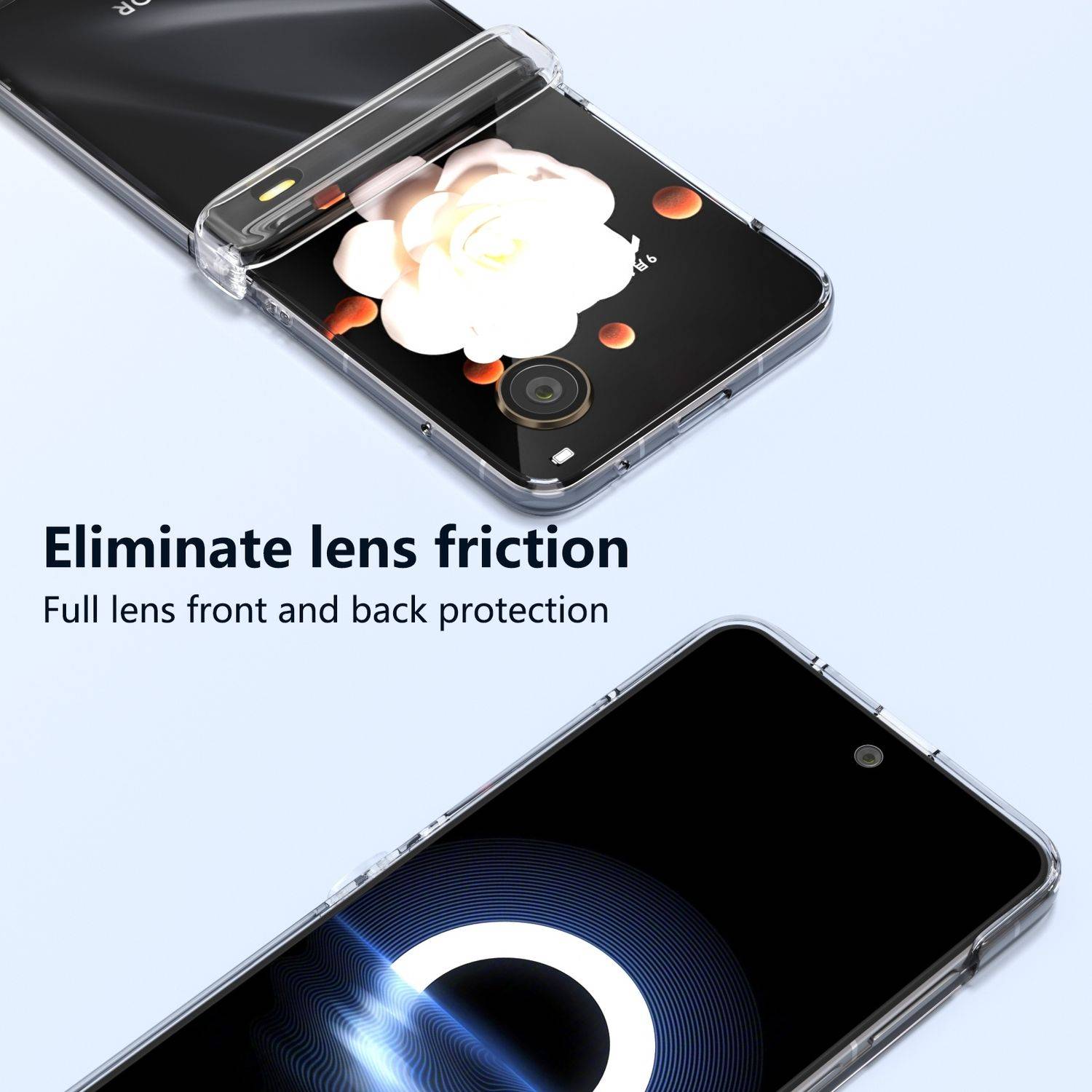 Für Honor Magic V Flip 3 in 1 Transparente PC Vollschutz Handy Hülle