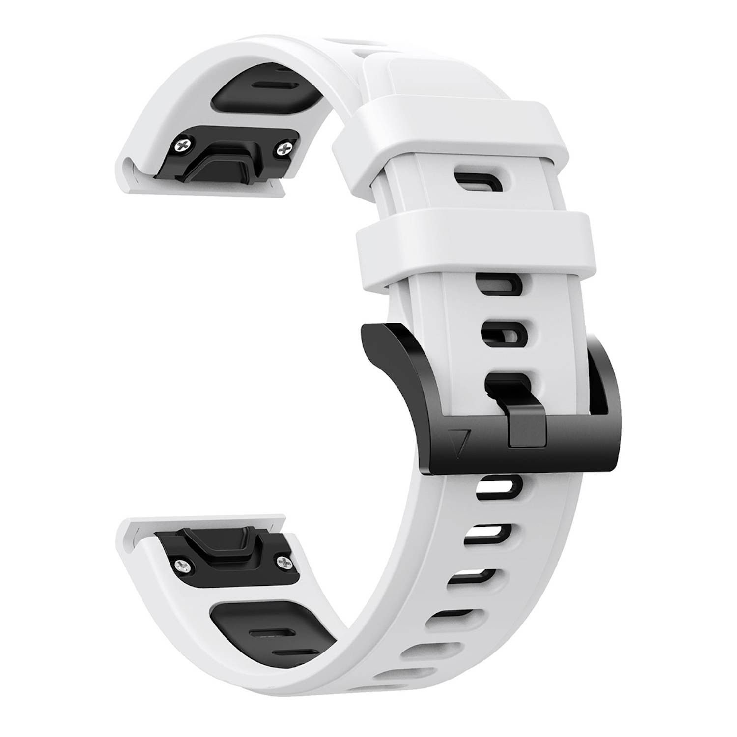 Für Garmin Enduro 3 Zweifarbiges Sport Silikon Armband 26mm Weiß / Schwarz