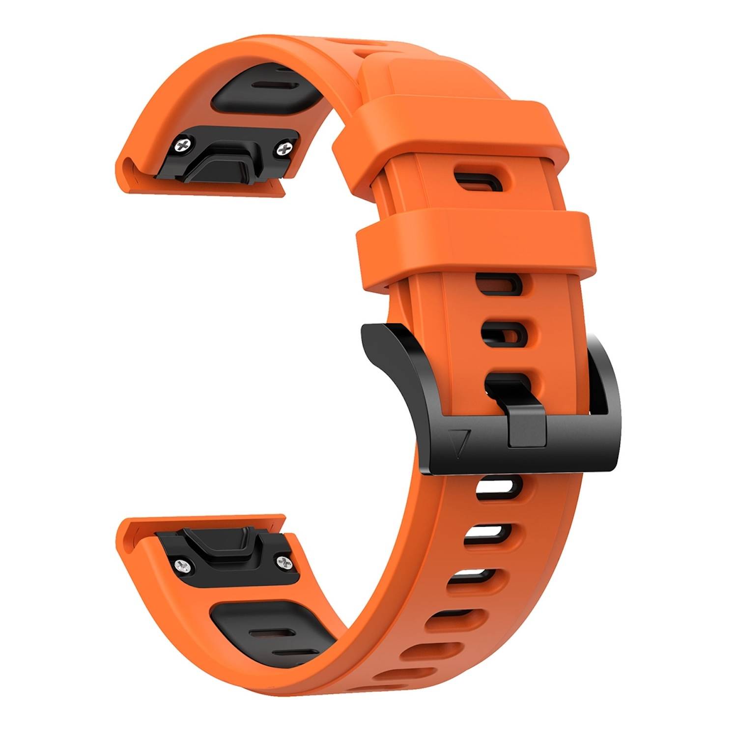 Für Garmin Enduro 3 Zweifarbiges Sport Silikon Armband 26mm Orange / Schwarz