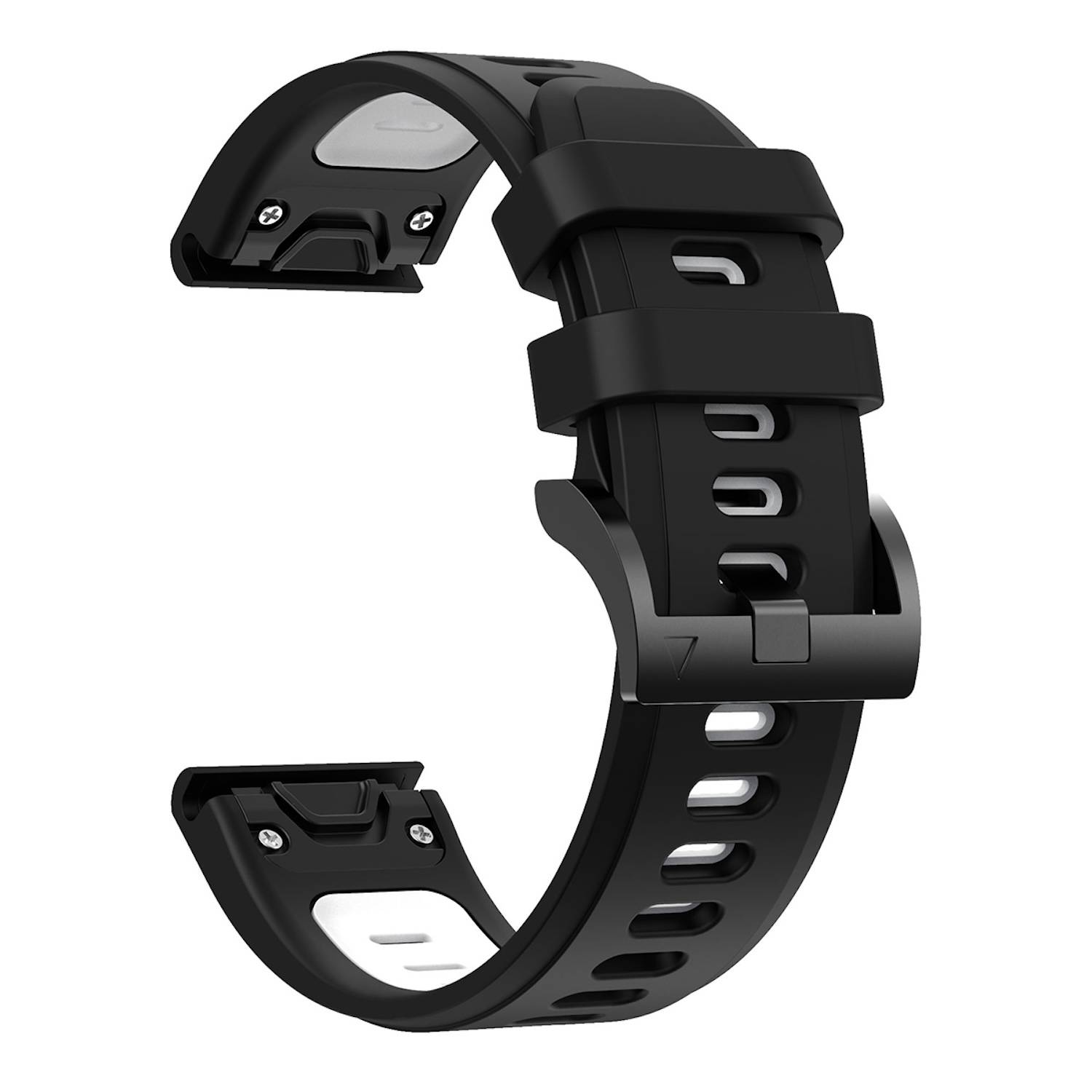 Für Garmin Enduro 3 Zweifarbiges Sport Silikon Armband 26mm Schwarz / Weiß