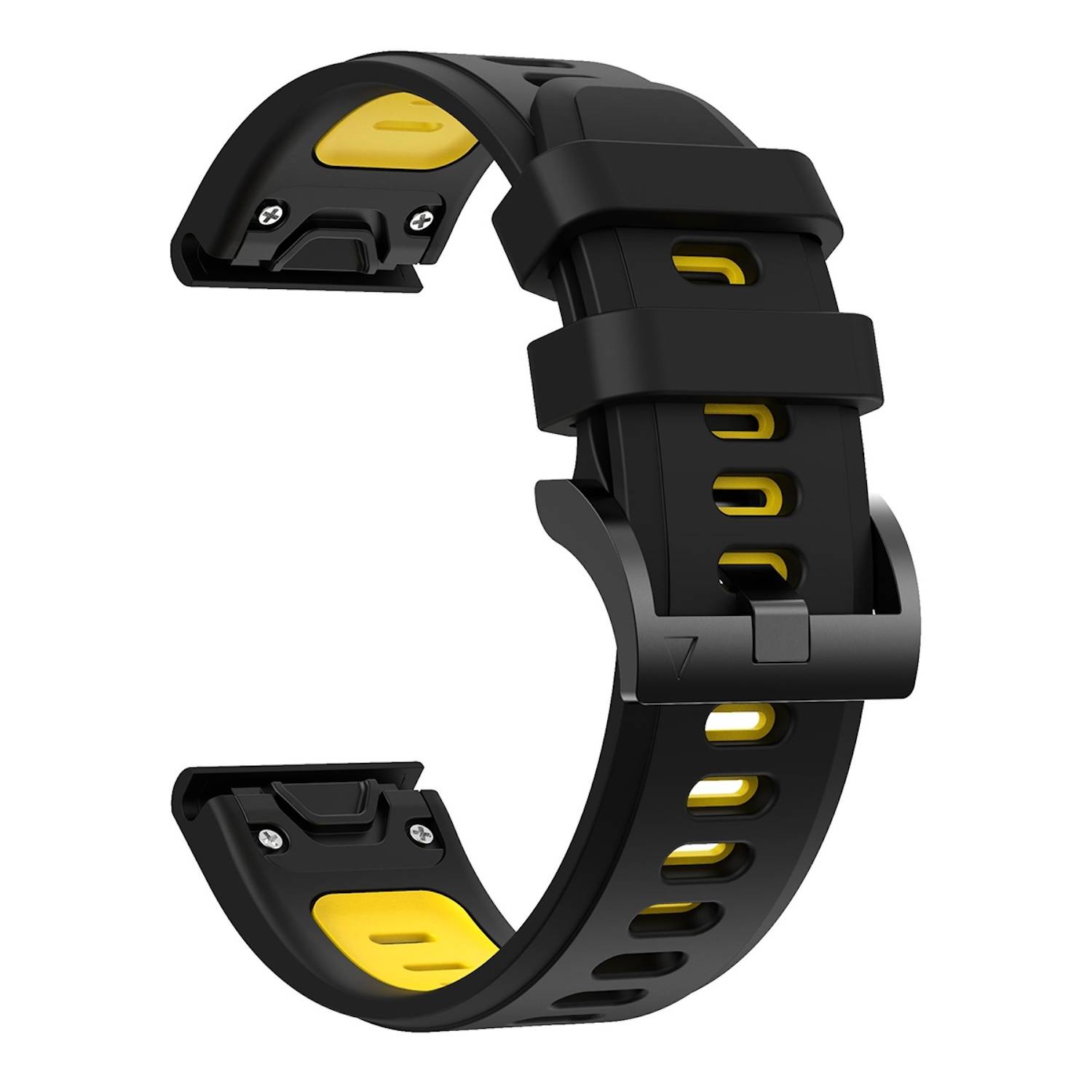 Für Garmin Enduro 3 Zweifarbiges Sport Silikon Armband 26mm Schwarz / Gelb