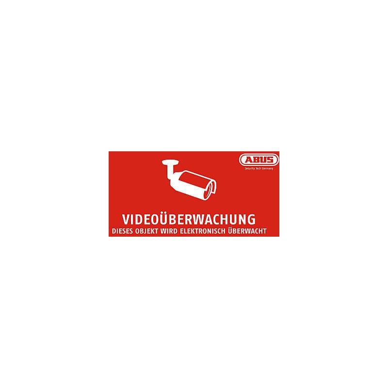 ABUS Warnschild Videoüberwachung, 200x100 mm, Warnschild, Zubehörartikel | Anwendung: Videoüberwachung | Farbe: Rot