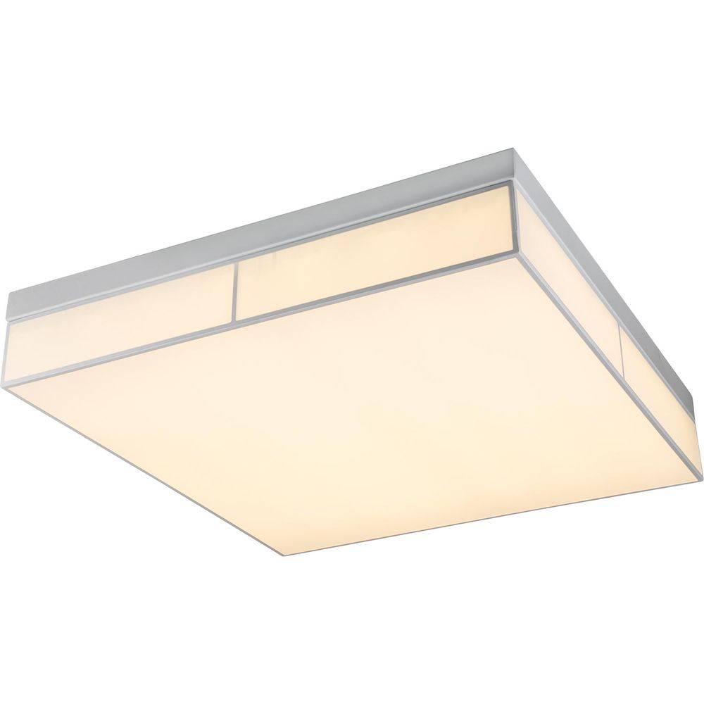 Deckenlampe Deckenleuchte Wohnzimmerlampe Esszimmerleuchte Flurleuchte, dimmbar, Metall weiß, LED 36W 2200Lm warmweiß, LxBxH 60x60x12cm