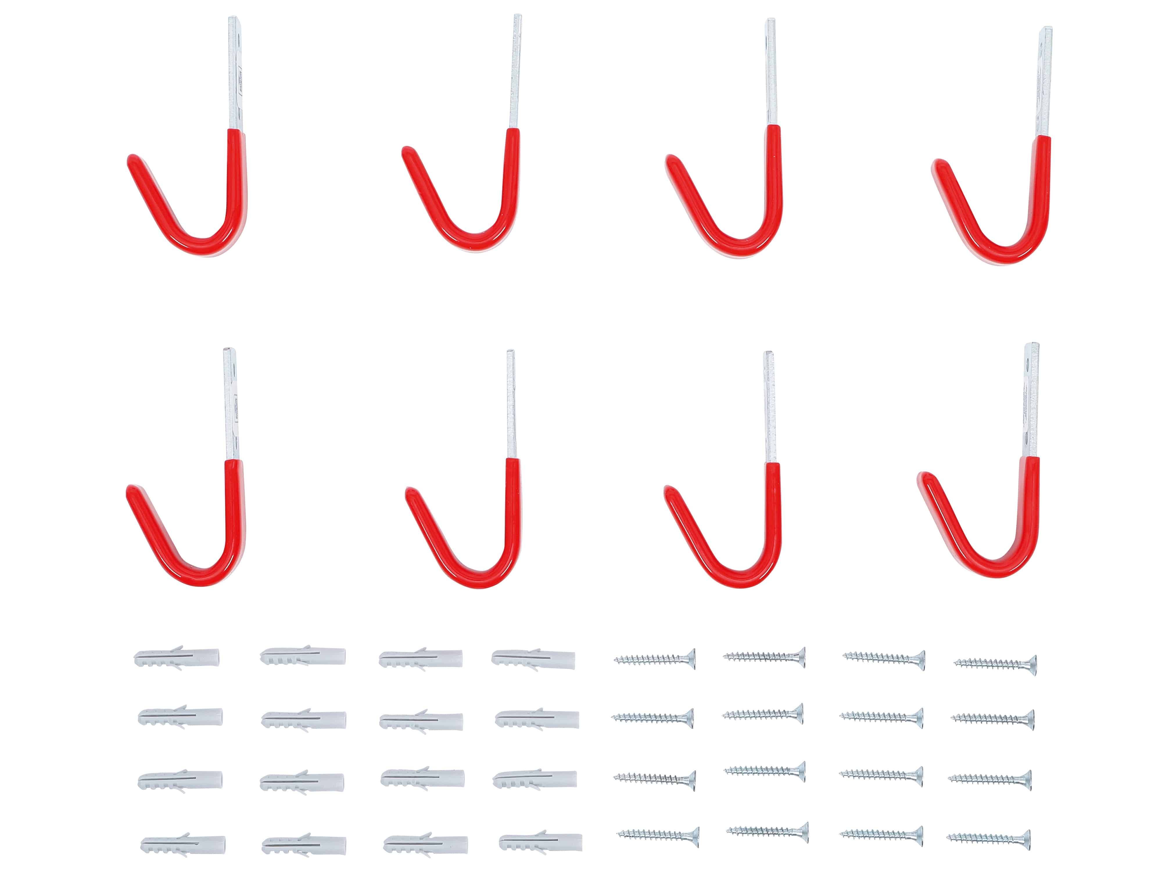 BGS TECHNIC Wandhaken-Satz, 8-teilig, 88318