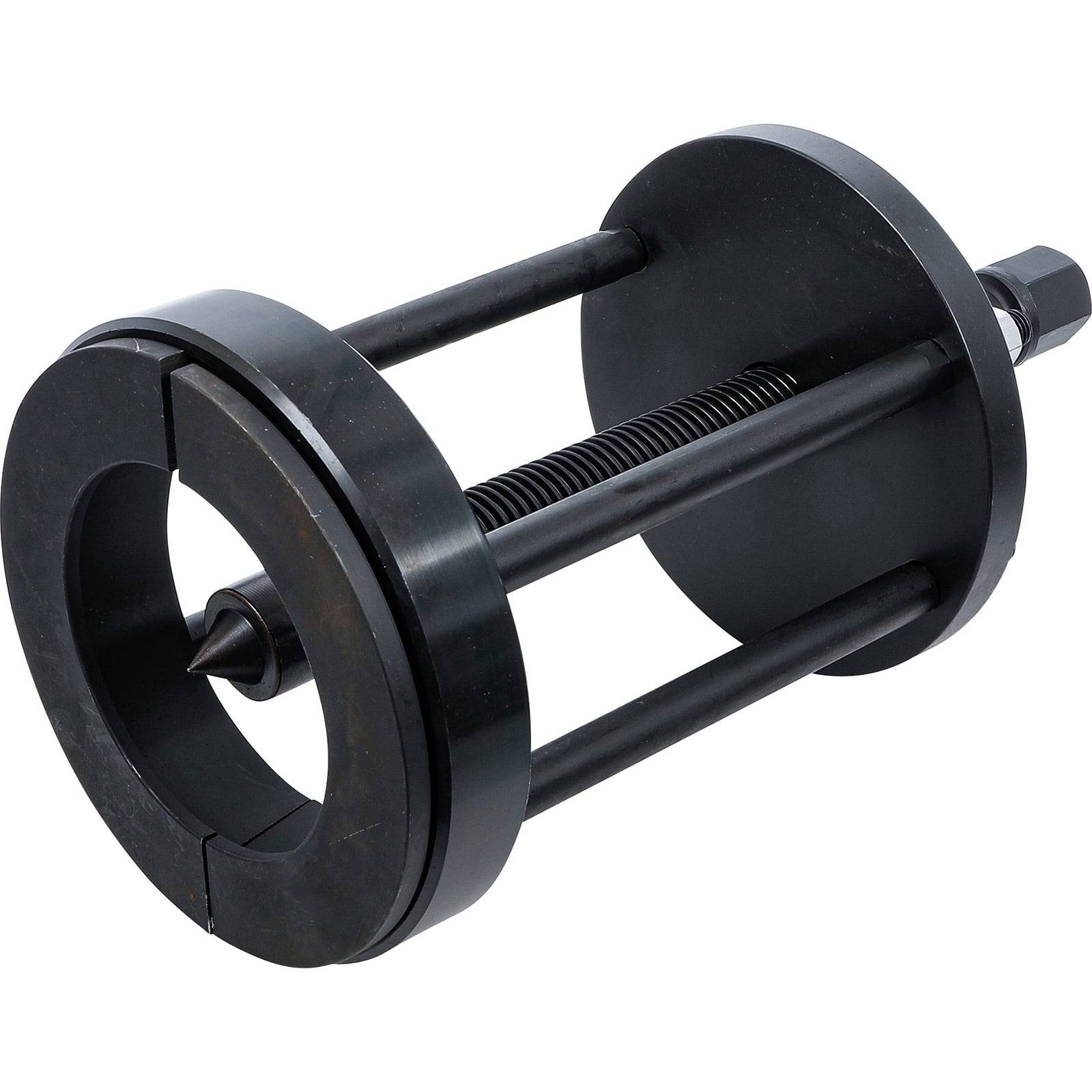 Ein Dichtungsabdichtungswerkzeug mit großer Reichweite, speziell entwickelt zum Entfernen und Installieren von Dichtungen an Maschinen, mit einem zylindrischen Metallgehäuse und einer Gewindestange.