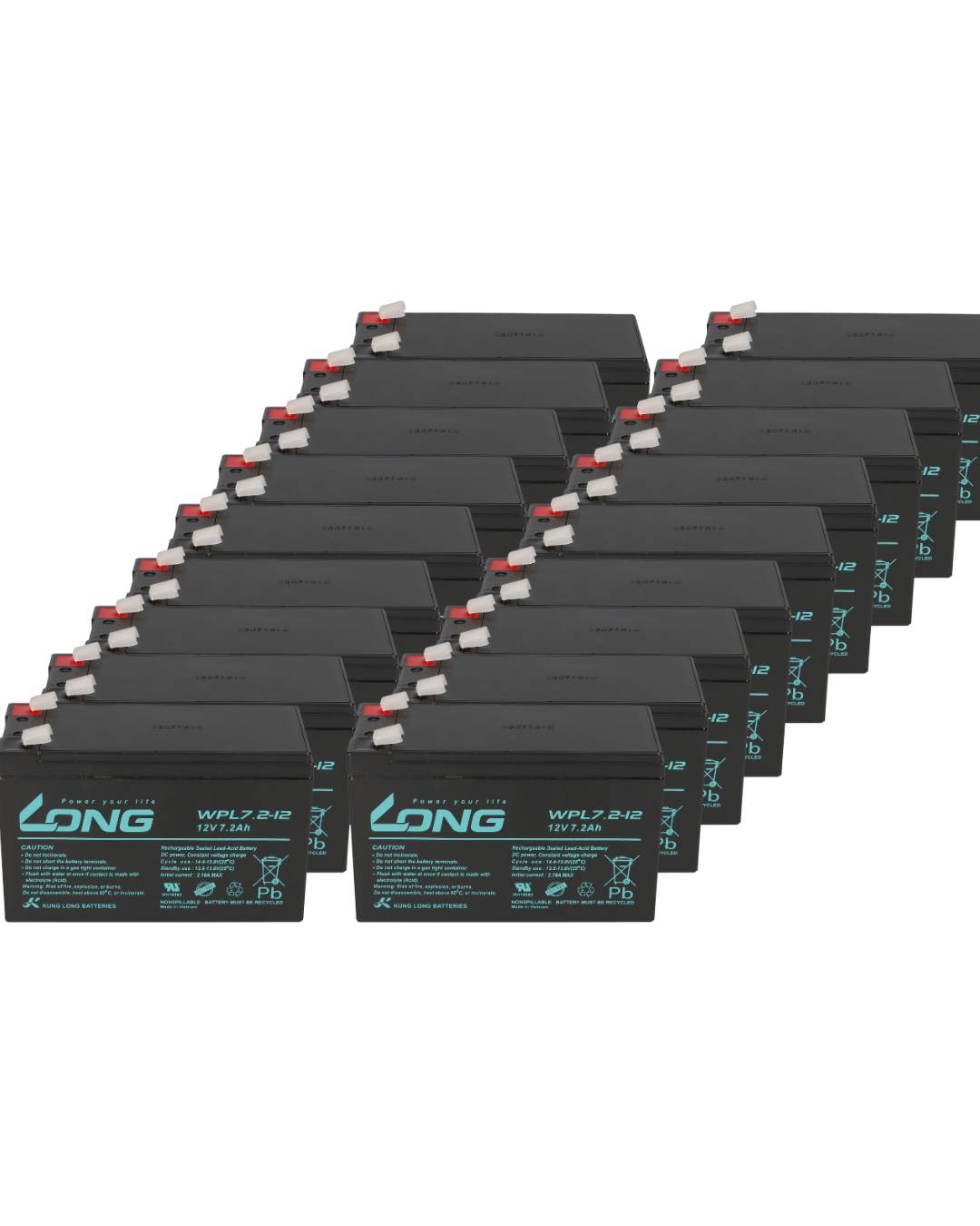 18x USV Akku WPL7.2-12-M-F2 12V 7,2Ah