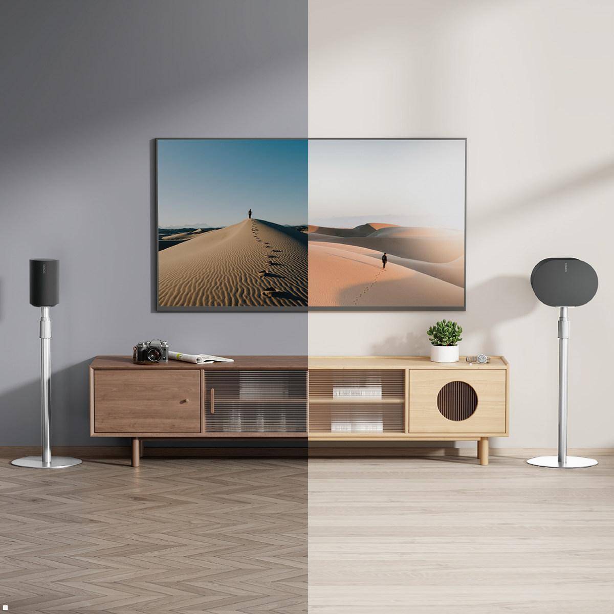 TecLines TLH007W 2x Lautsprecher Ständer Sonos Era 100 / 300 höhenverstellbar, w...